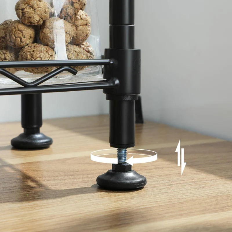 Set de 2 Organizadores para Especias Shelves, Negro, de Tres Niveles