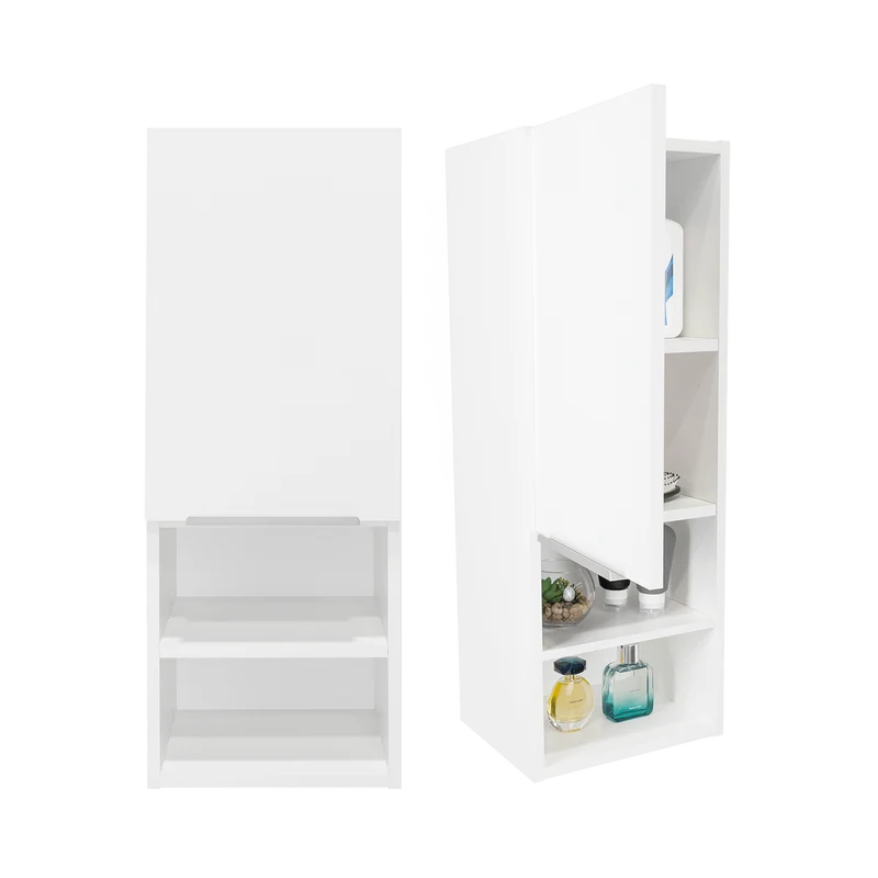 Set de 2 Gabinetes de Baño Real, Blanco, con Tres Entrepaños ZF