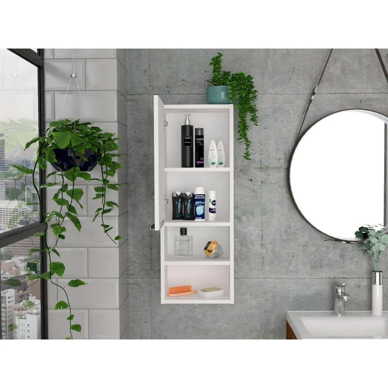 Set de 2 Gabinetes de Baño Real, Blanco, con Tres Entrepaños ZF