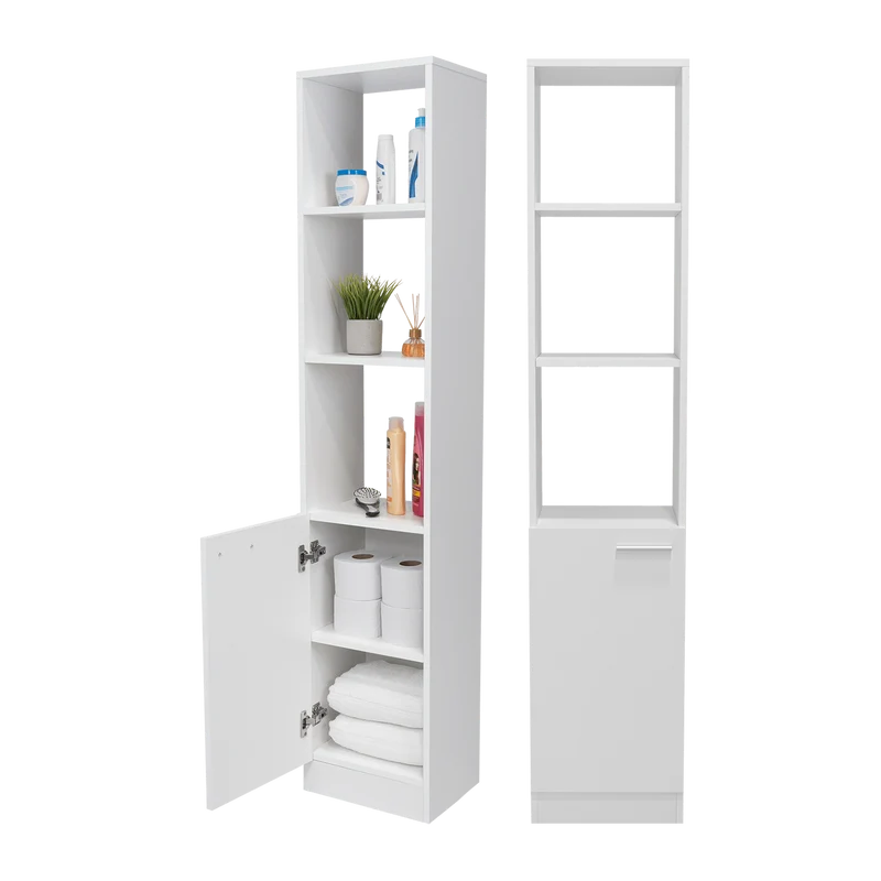 Set de 2 Organizadores de Baño Aqua, Blanco, con Variedad de Entrepaños