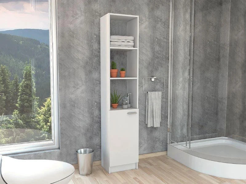 Set de 2 Organizadores de Baño Aqua, Blanco, con Variedad de Entrepaños