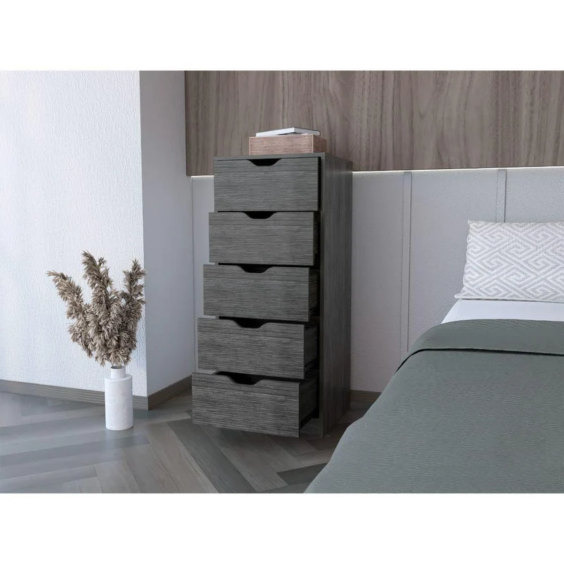 Set de 2 Organizadores Brasilia, Gris, con Cinco Cajones Multiusos Deslizables ZF