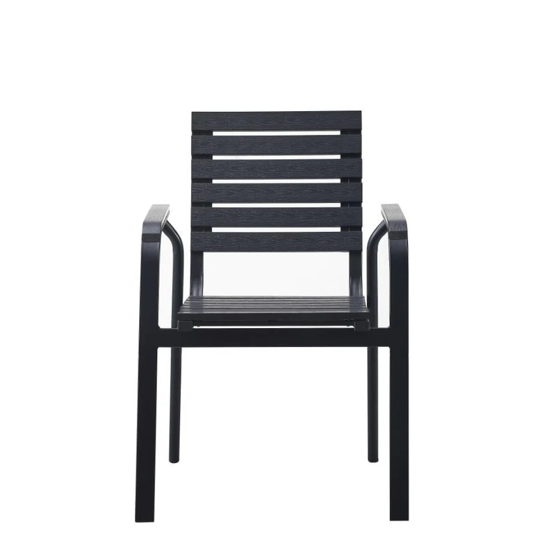 Set de 4 Sillas Comedor Exterior Rapel Negro, con Cómodo Espaldar