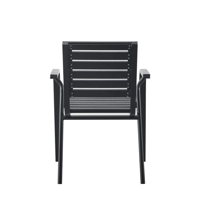 Set de 4 Sillas Comedor Exterior Rapel Negro, con Cómodo Espaldar