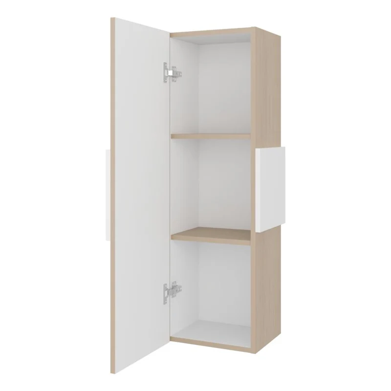 Set de 2 Gabinetes de Baño Picasso, Beige y Blanco, con Espacio para Guardar Objetos de Aseo
