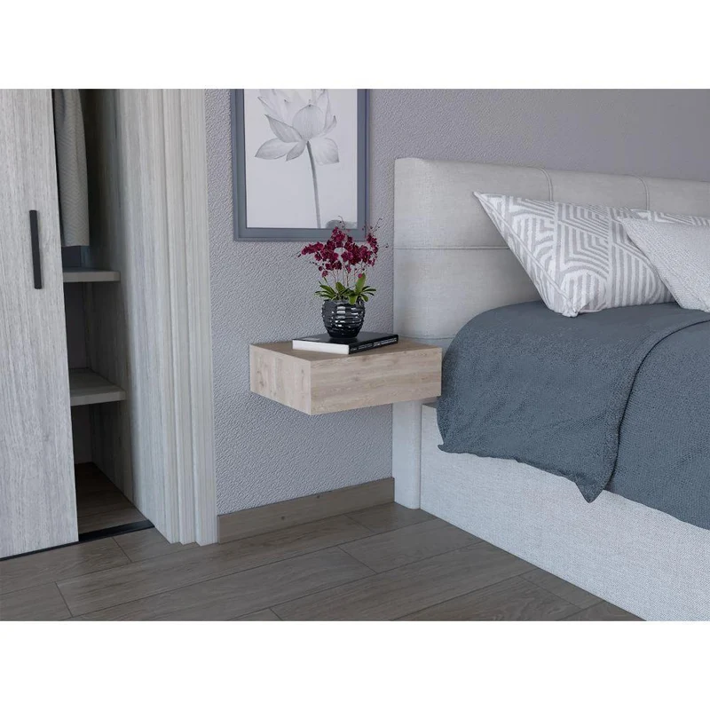 Set de 2 Mesas de Noche Flotante Milano, Positano, con un Cajón