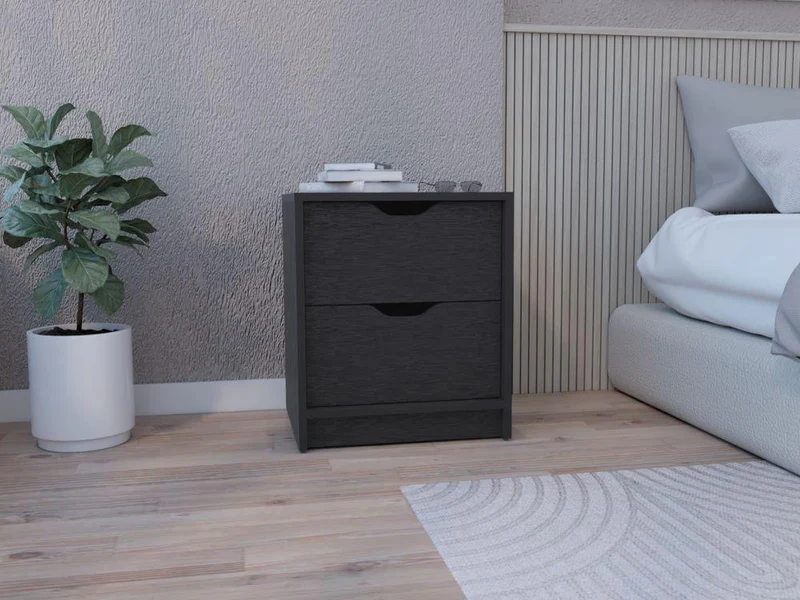 Set de 2 Mesas de Noche Brasilia,Wengue, con Diseño Práctico, Funcional y Moderno