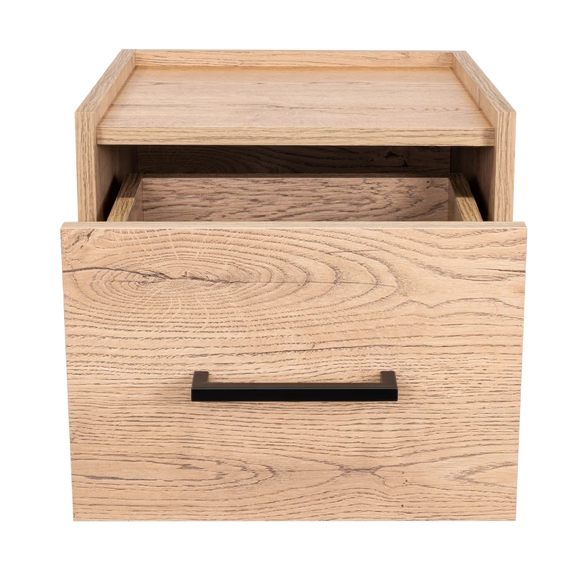 Set de 2 Mesas de Noche Flotante Boa, Macadamia, con Espacio para Colocar Objetos Decorativos ZF