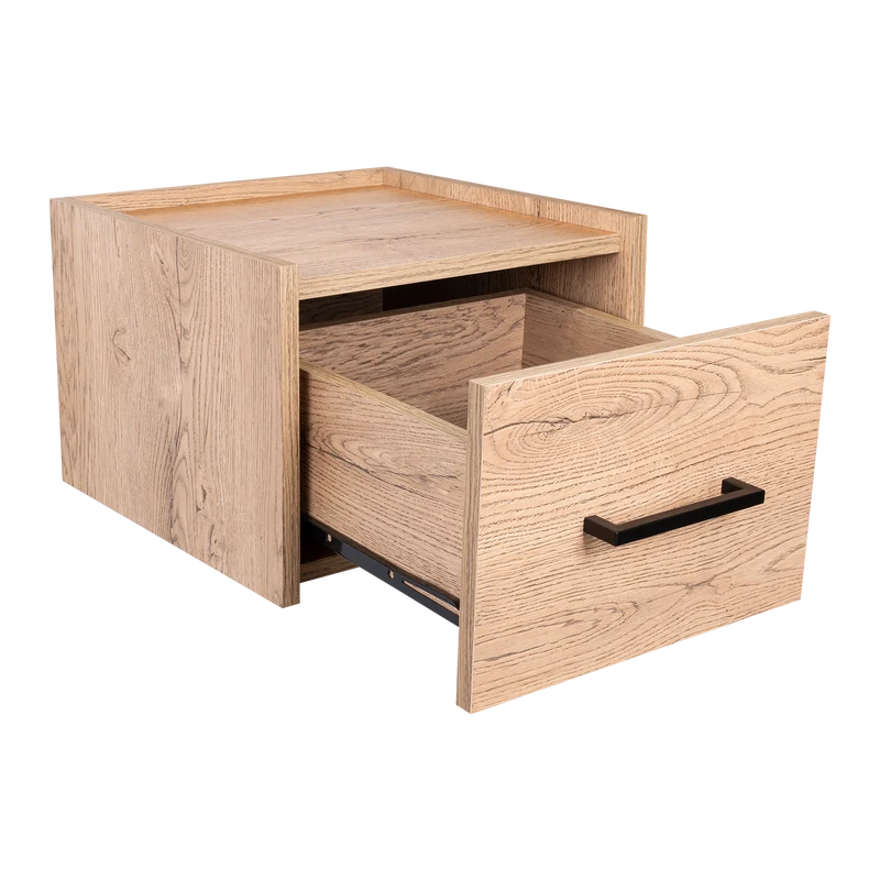 Set de 2 Mesas de Noche Flotante Boa, Macadamia, con Espacio para Colocar Objetos Decorativos ZF