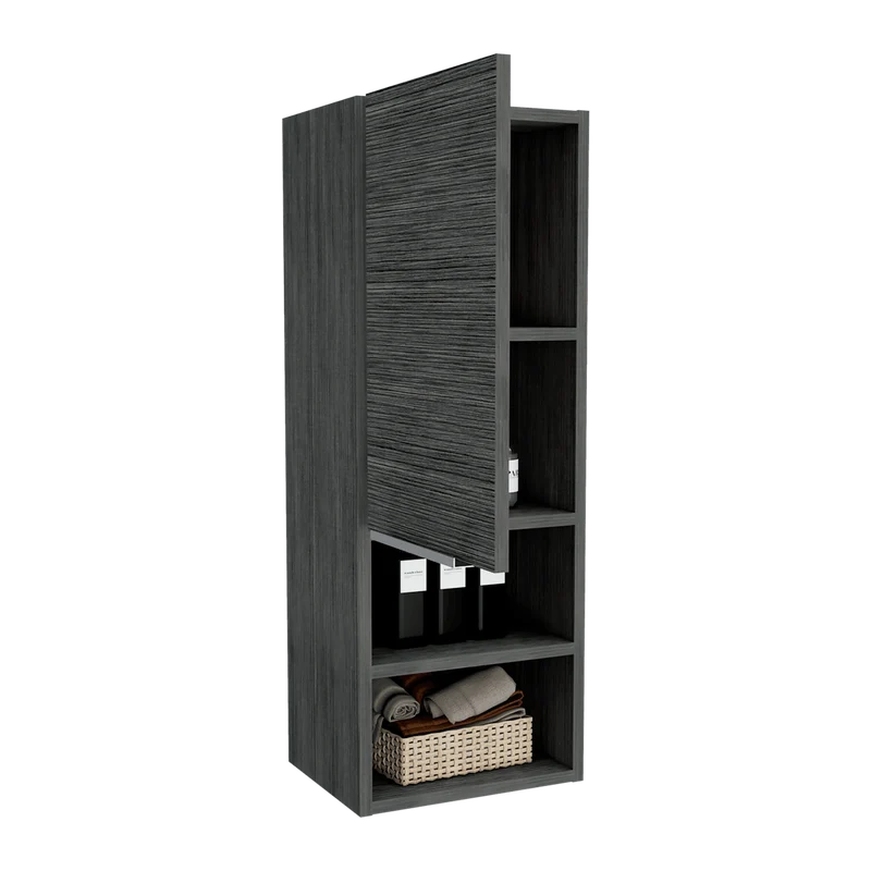 Set de 2 Gabinetes de Baño Real, Gris, con Tres Entrepaños ZF