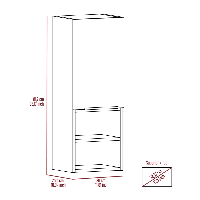 Set de 2 Gabinetes de Baño Real, Gris, con Tres Entrepaños ZF