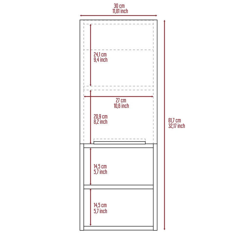 Set de 2 Gabinetes de Baño Real, Gris, con Tres Entrepaños ZF