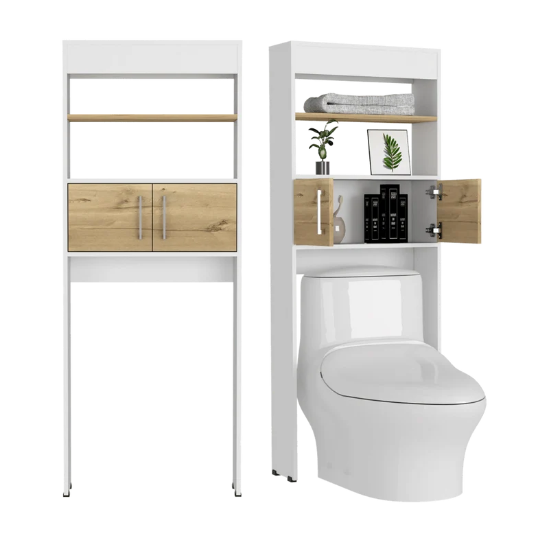 Set de 2 Gabinetes de Baño Madrid, Café Claro y Blanco Duqueza , Ahorrador de Espacio