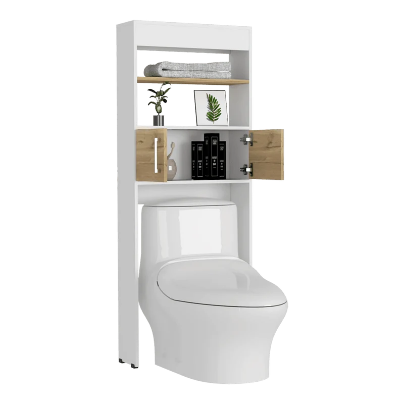 Set de 2 Gabinetes de Baño Madrid, Café Claro y Blanco Duqueza , Ahorrador de Espacio