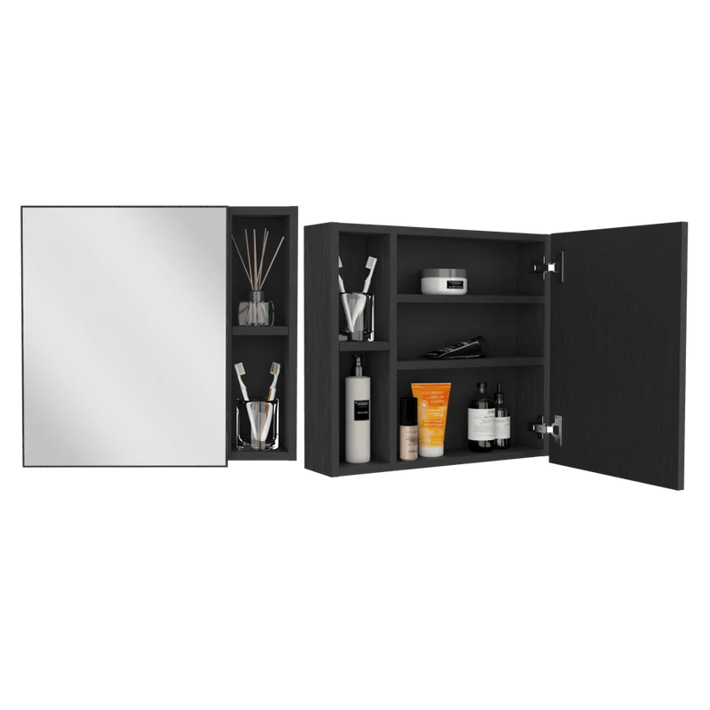 Set de 2 Gabinetes de Baño, Omaina, Wengue, con Amplio Espacio para Guardar Objetos de Aseo ZF