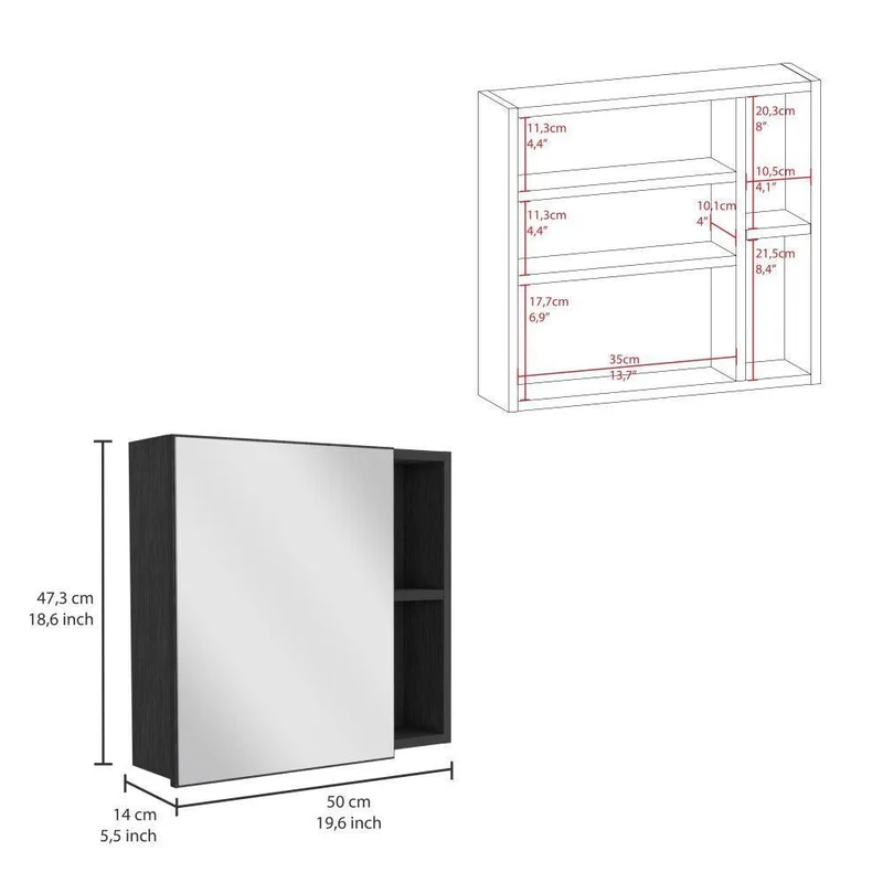 Set de 2 Gabinetes de Baño, Omaina, Wengue, con Amplio Espacio para Guardar Objetos de Aseo ZF
