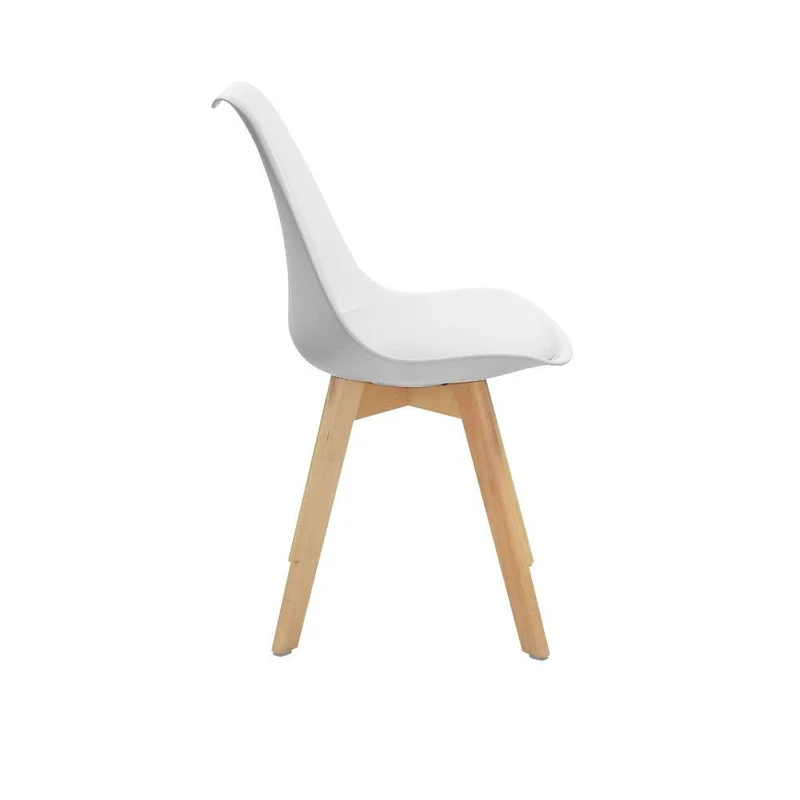 Kit de Dos Sillas Sasha, Blanco y Café Claro, Cómodo Asiento y Patas en Madera