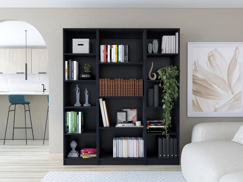 Combo de Bibliotecas Home, Wengue Incluye Tres Bibliotecas