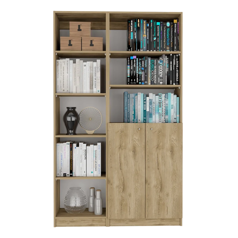 Combo de Bibliotecas Home Eco, Macadamia y Blanco, Incluye Dos Bibliotecas