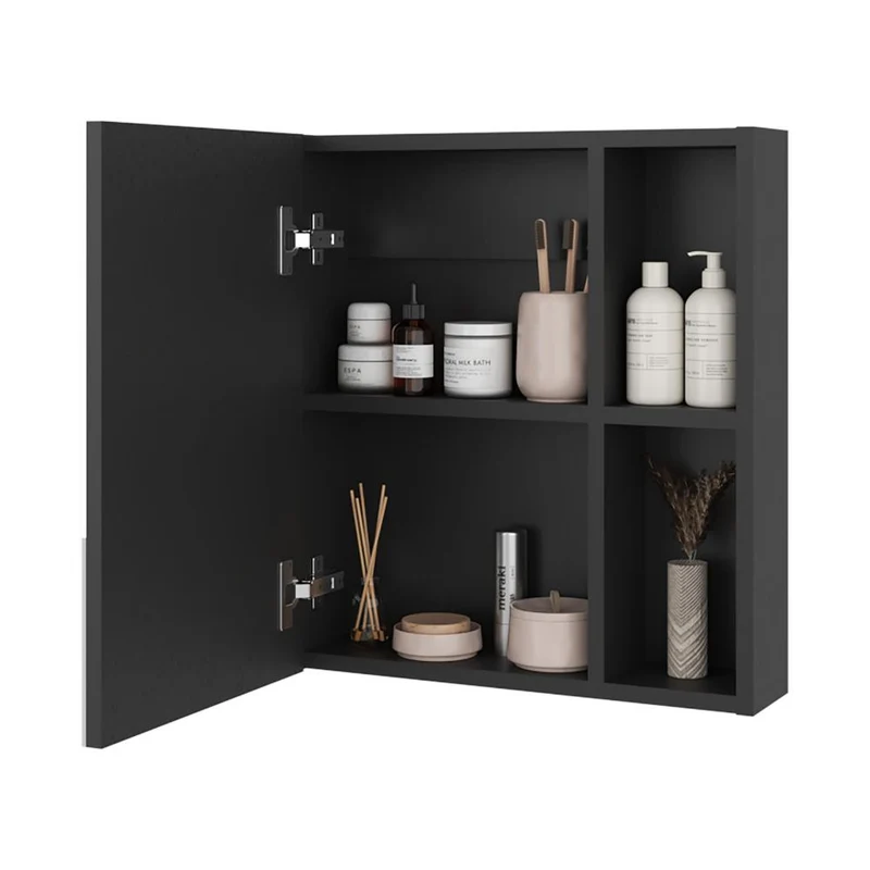 Set de 2 Gabinetes de Baño Labell, Wengue, con Puerta y Entrepaños