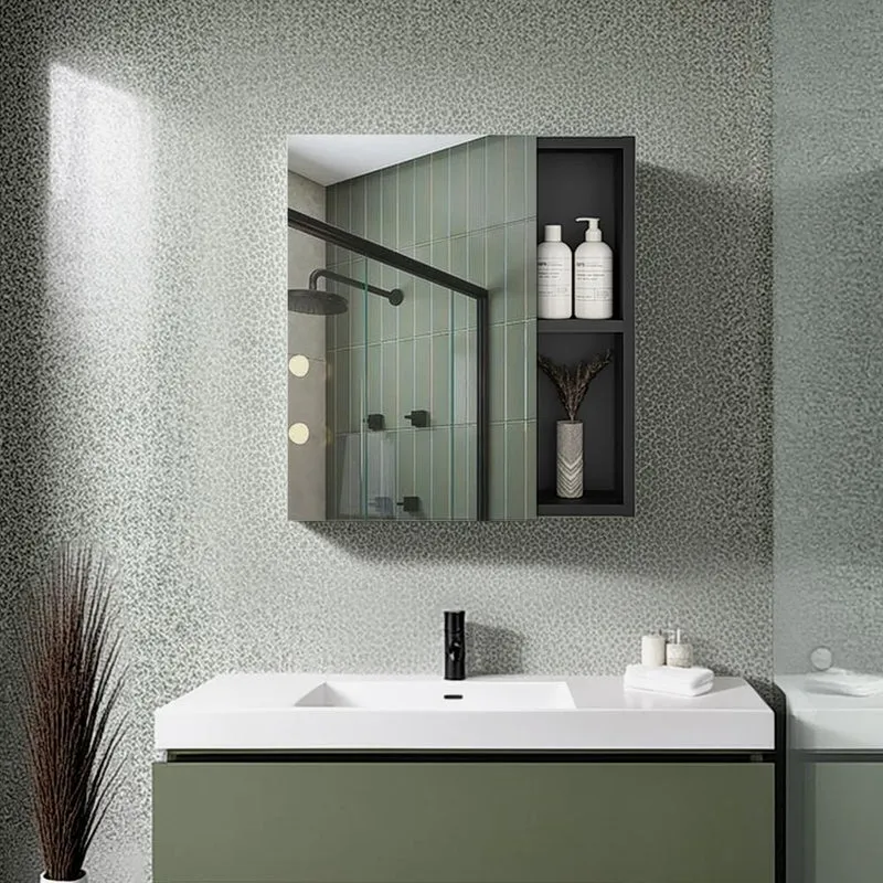 Set de 2 Gabinetes de Baño Labell, Wengue, con Puerta y Entrepaños
