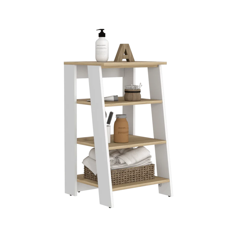 Set de 2 Organizadores de Baño Aqua 3 Pequeño, Blanco Vainilla y Fresno Europeo , con Variedad de Entrepaños