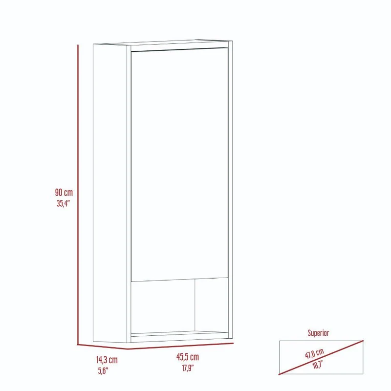Set de 2 Gabinetes de Baño Merín, Wengue, con Espejo y Tres Entrepaños
