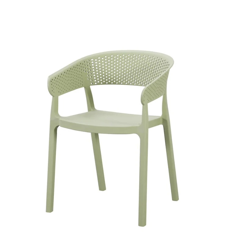 Set de 2 Sillas Manaos, Verde, con Espaldar Minimalista y Diseño Moderno