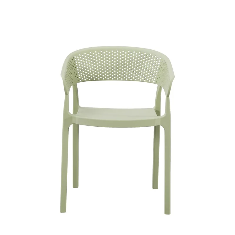 Set de 2 Sillas Manaos, Verde, con Espaldar Minimalista y Diseño Moderno