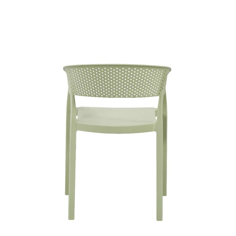 Set de 2 Sillas Manaos, Verde, con Espaldar Minimalista y Diseño Moderno