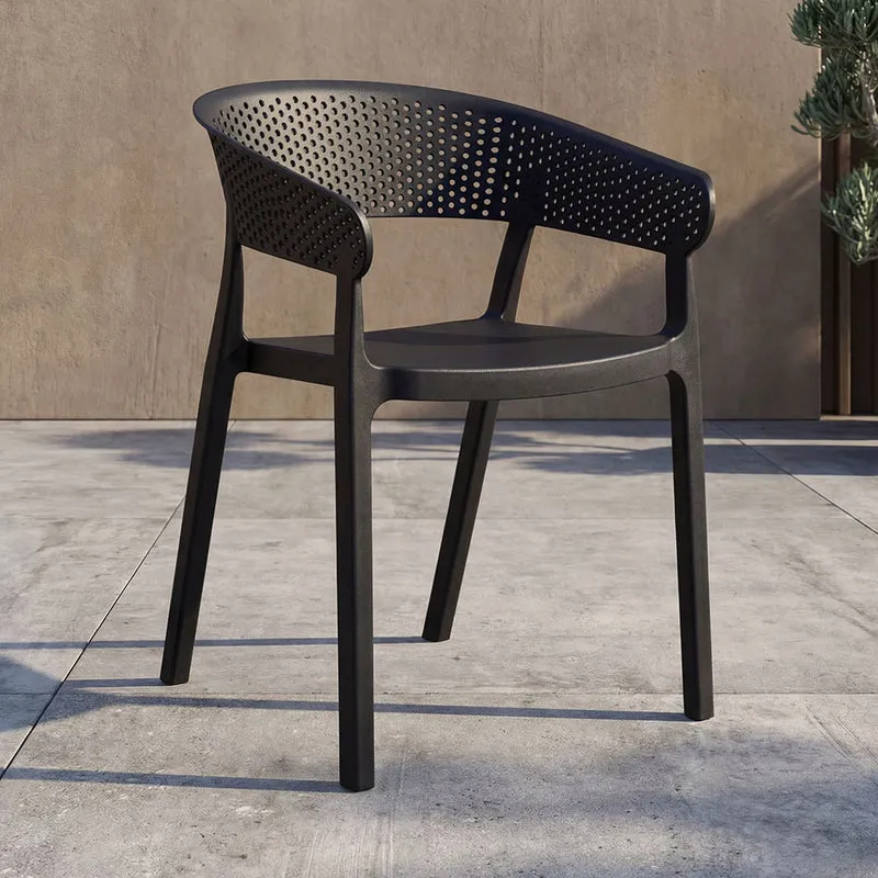 Set de 2 Sillas Manaos, Negro, con Espaldar Minimalista y Diseño Moderno