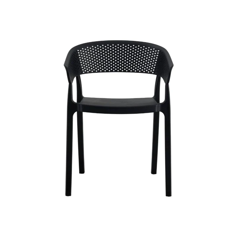 Set de 2 Sillas Manaos, Negro, con Espaldar Minimalista y Diseño Moderno