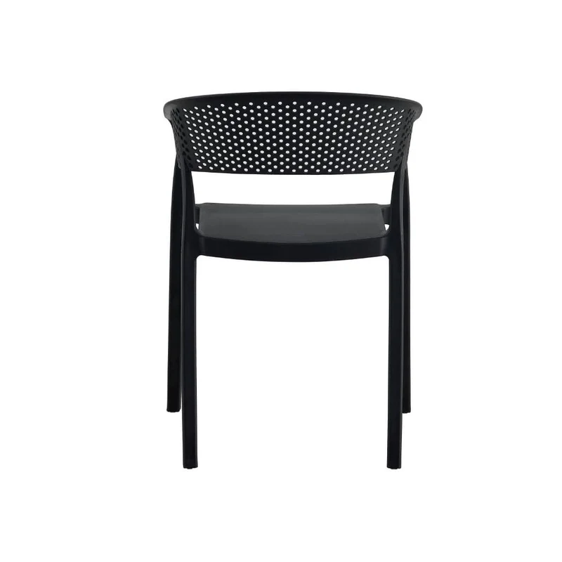 Set de 2 Sillas Manaos, Negro, con Espaldar Minimalista y Diseño Moderno
