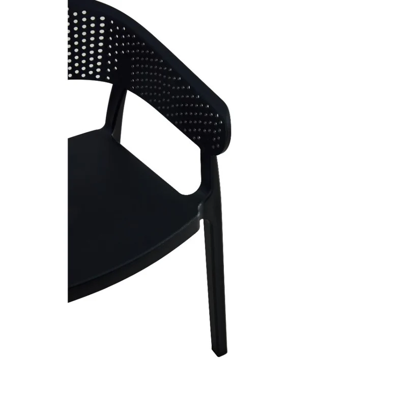 Set de 2 Sillas Manaos, Negro, con Espaldar Minimalista y Diseño Moderno