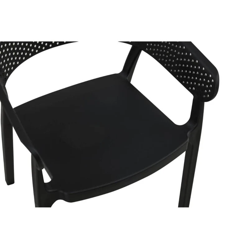 Set de 2 Sillas Manaos, Negro, con Espaldar Minimalista y Diseño Moderno