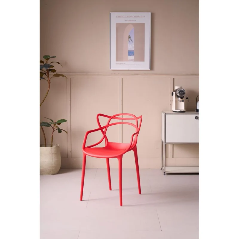 Set de 2 Sillas Palermo, Color Rojo, con Espaldar y Diseño Moderno