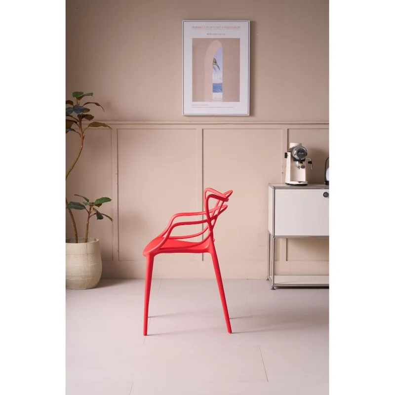 Set de 2 Sillas Palermo, Color Rojo, con Espaldar y Diseño Moderno