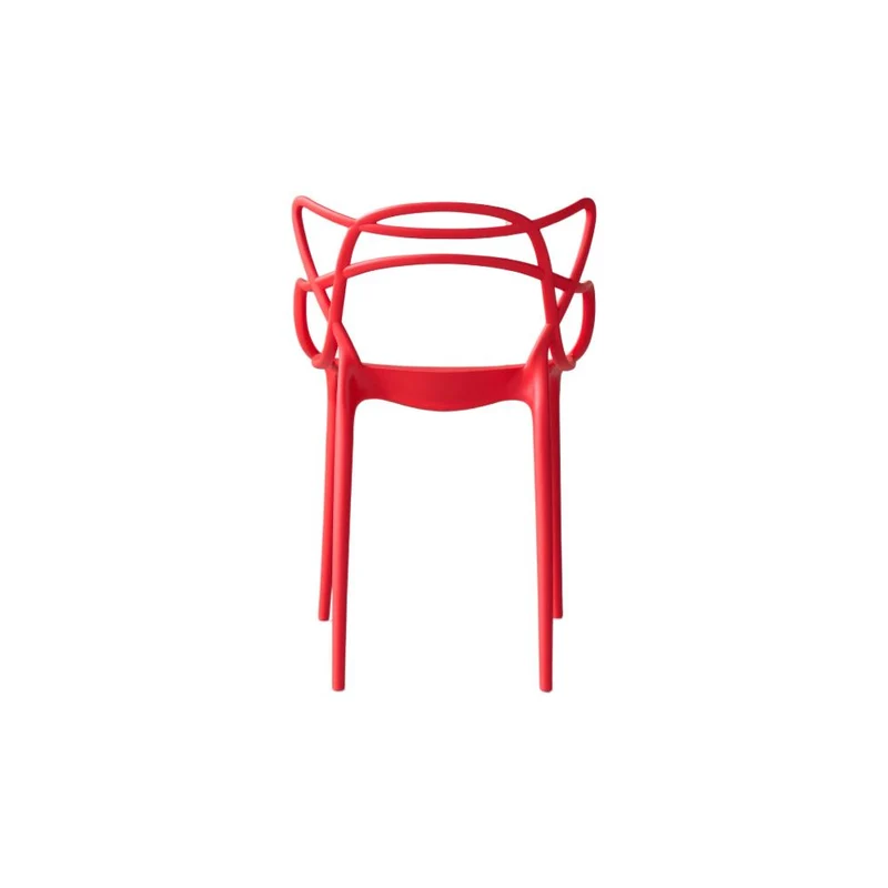 Set de 2 Sillas Palermo, Color Rojo, con Espaldar y Diseño Moderno