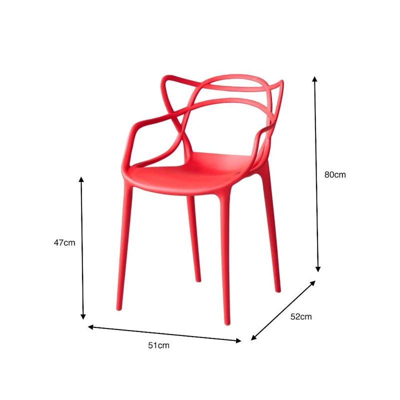 Set de 2 Sillas Palermo, Color Rojo, con Espaldar y Diseño Moderno