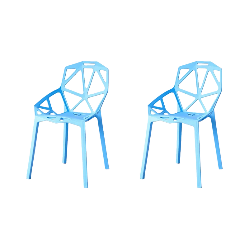 Set de 2 Sillas Roxy, Color Azul, con Espaldar y Diseño Moderno