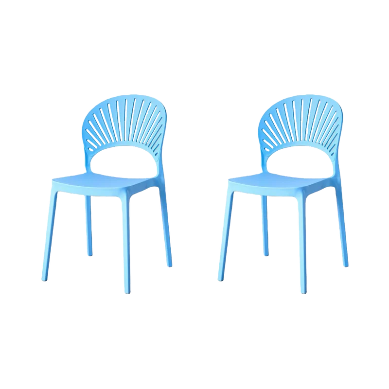 Set de 2 Sillas Paraíso, Color Azul, con Espaldar y Diseño Moderno