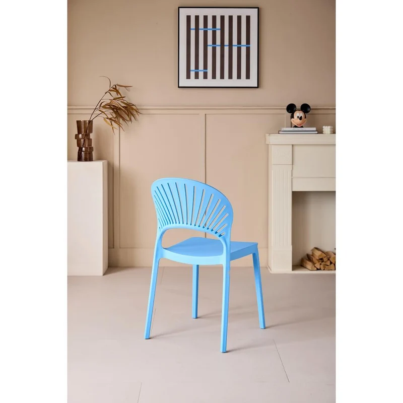 Set de 2 Sillas Paraíso, Color Azul, con Espaldar y Diseño Moderno