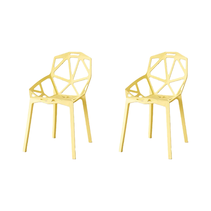 Set de 2 Sillas Roxy, Color Amarillo, con Espaldar y Diseño Moderno