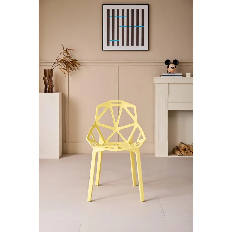 Set de 2 Sillas Roxy, Color Amarillo, con Espaldar y Diseño Moderno