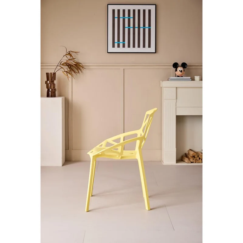 Set de 2 Sillas Roxy, Color Amarillo, con Espaldar y Diseño Moderno