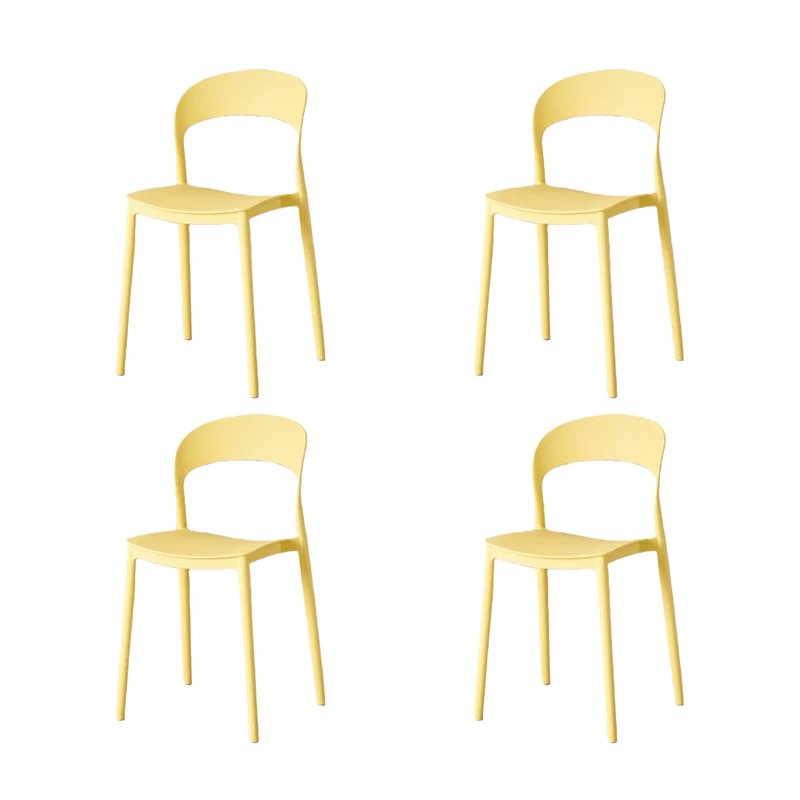 Set de 4 Sillas Patrick, Color Amarillo, con Espaldar y Diseño Moderno