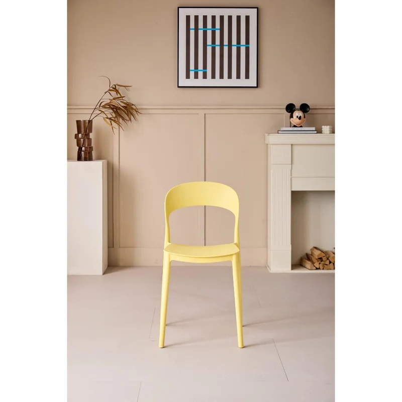 Set de 2 Sillas Patrick, Color Amarillo, con Espaldar y Diseño Moderno