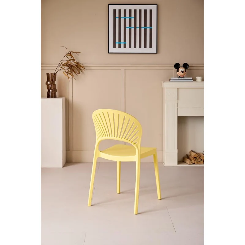Set de 2 Sillas Paraíso, Color Amarillo, con Espaldar y Diseño Moderno