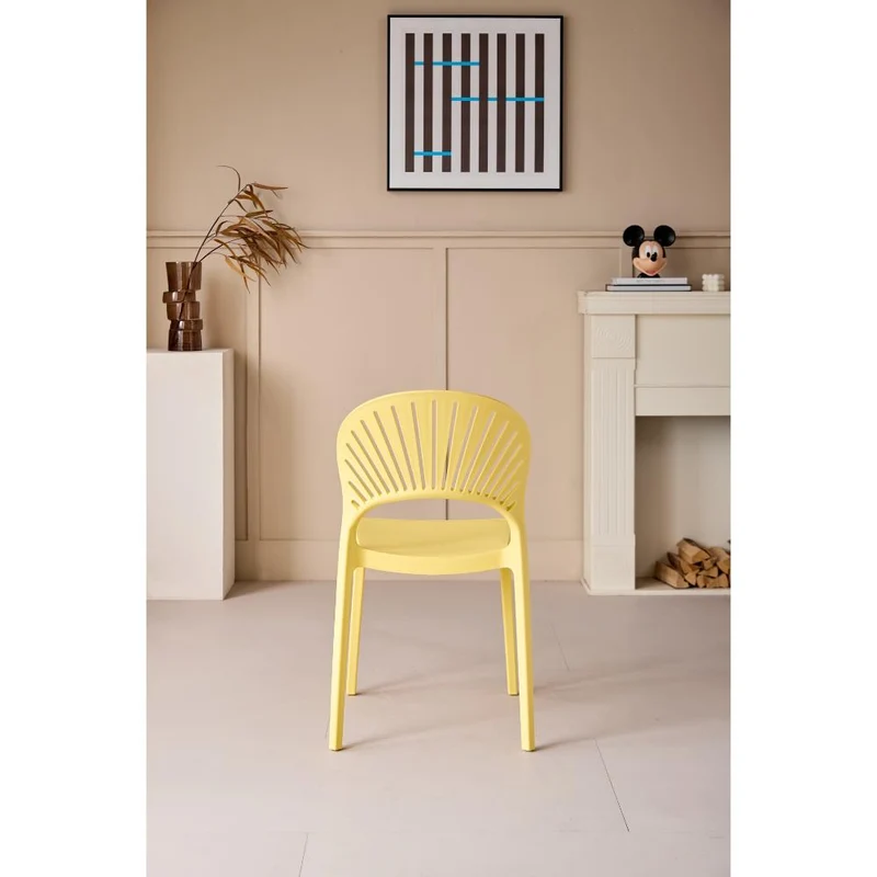 Set de 2 Sillas Paraíso, Color Amarillo, con Espaldar y Diseño Moderno