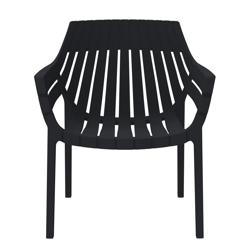 Set de 2 Sillas con Brazos Arena, Negro, con Espaldar y Diseño Moderno